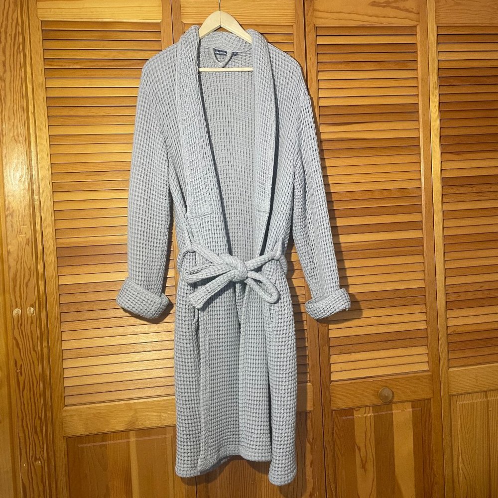 Brooklinen waffle robe - smoke color - size M/L